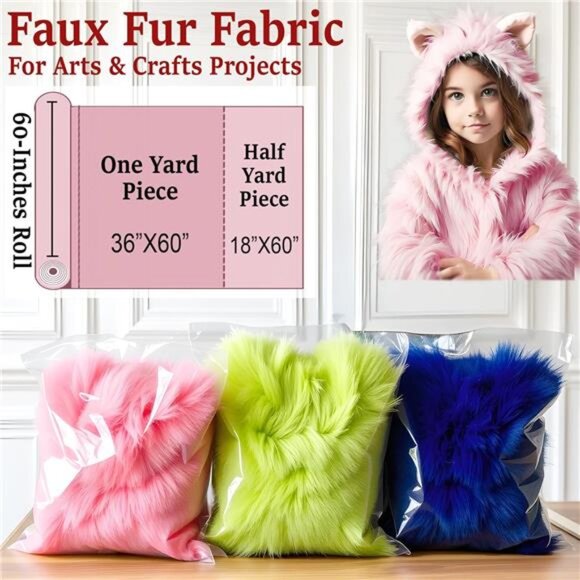 Faux Fur Fabric | Faux Craft Fur | Fake Fur Fabric Material for Costume, Decor - Picture 3 of 7